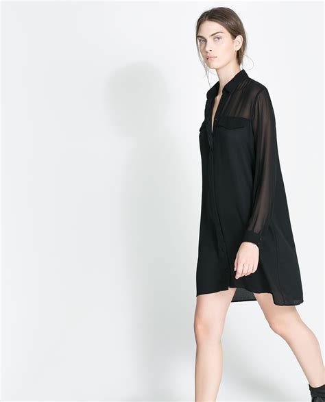 black shirt dress zara|zara black dresses for women.